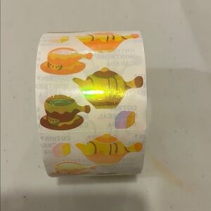 Colorful Holographic  Teapot Themed Stickers Roll